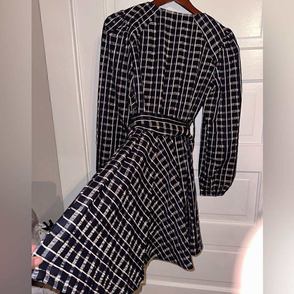 NWTs Tanya Taylor Nicola Puff-Sleeve Belted Check Mini Dress Size 2 - Picture 8 of 13